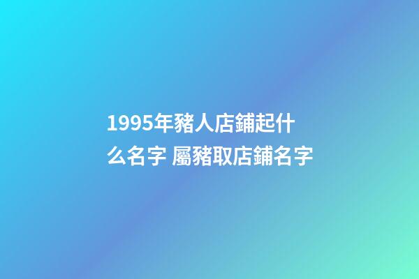 1995年豬人店鋪起什么名字 屬豬取店鋪名字-第1張-店鋪起名-玄機派